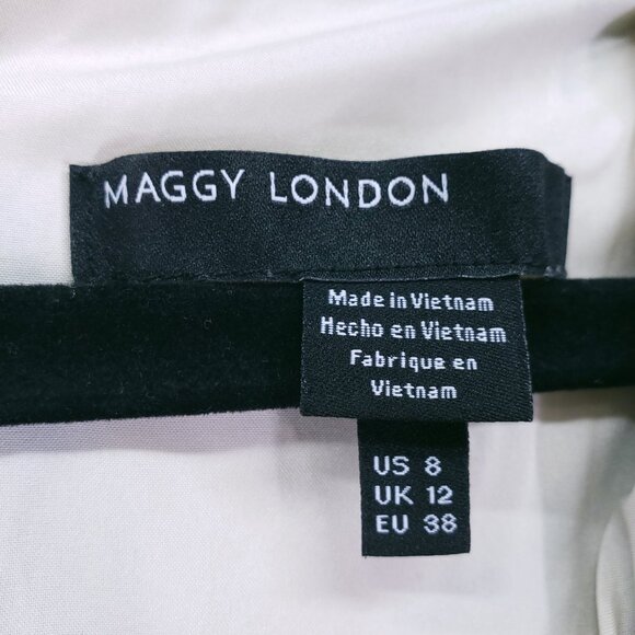 Maggy London Multicolor Hawaiian Tropical V Neck Ruffled Accents Maxi Dress 8 - Picture 2 of 16